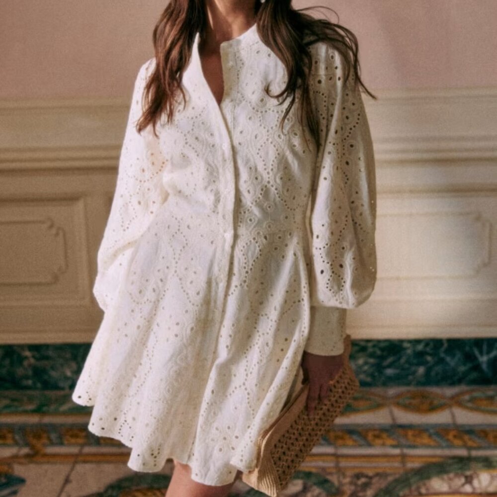 Sezane Caprice Dress in Ecru